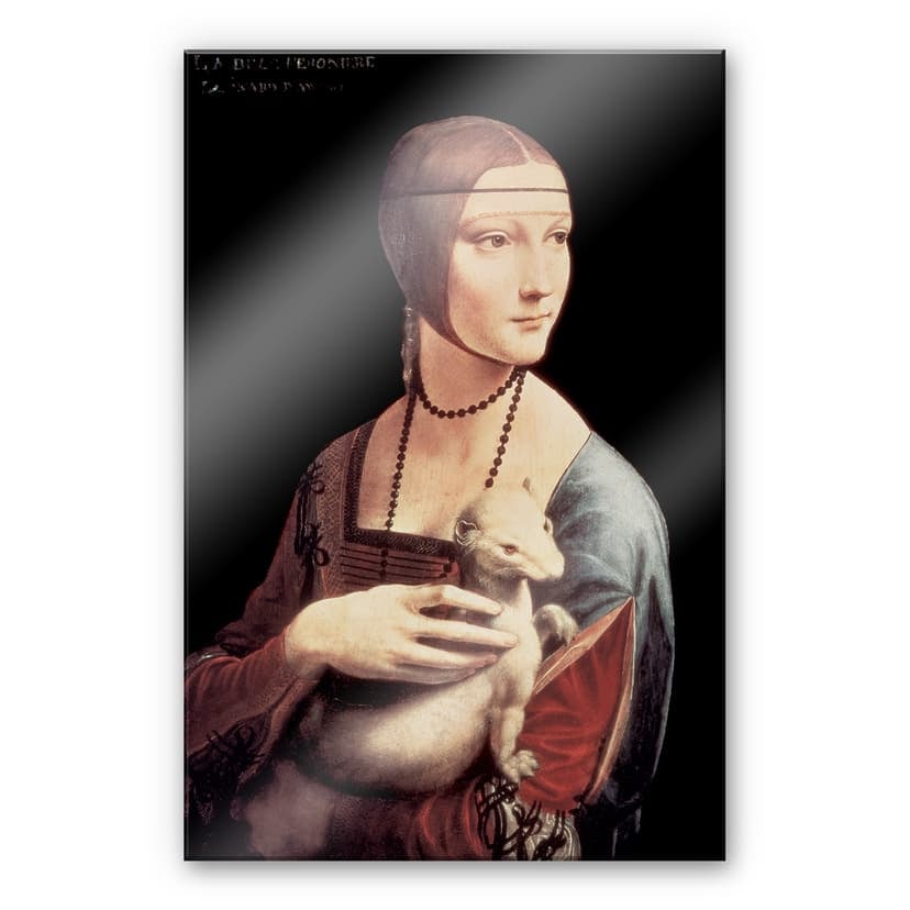 Stampa su vetro acrilico Da Vinci - La Dama con l'ermellino