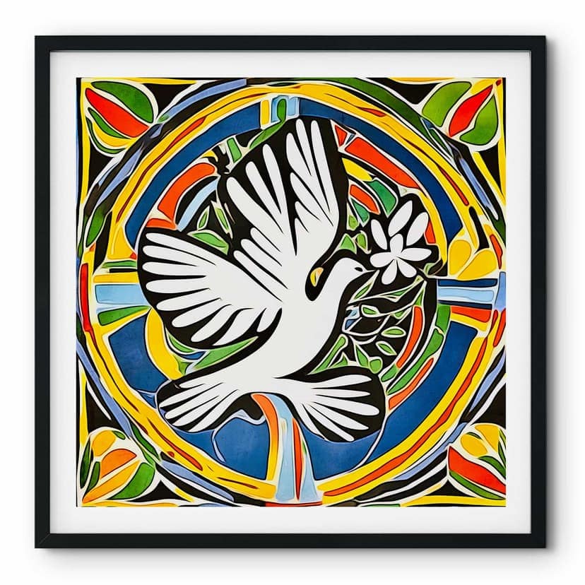 Poster Colomba colorata della pace - Ispirata a Matisse - Zamart