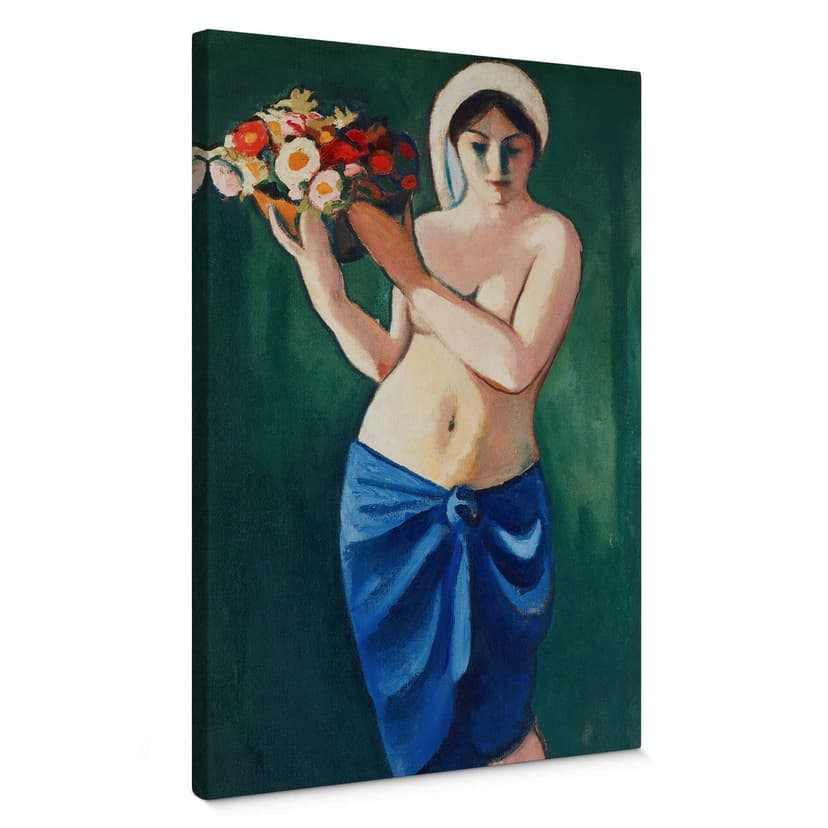 Macke - Donna che porta una ciotola di fiori