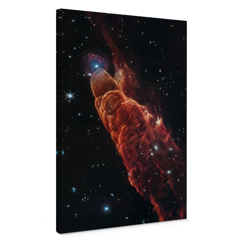 Stampe su tela Telescopio James Webb - Uragano cosmico Herbig Haro 49/50