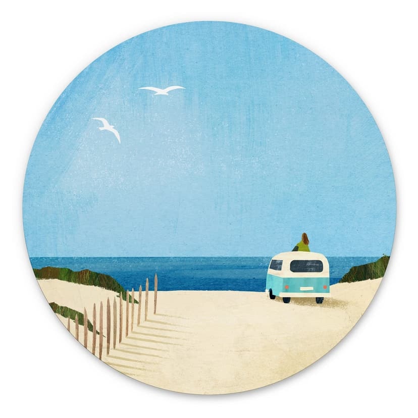 Decorazione murale in Dibond Vita in furgone - vacanza al mare - Rivers