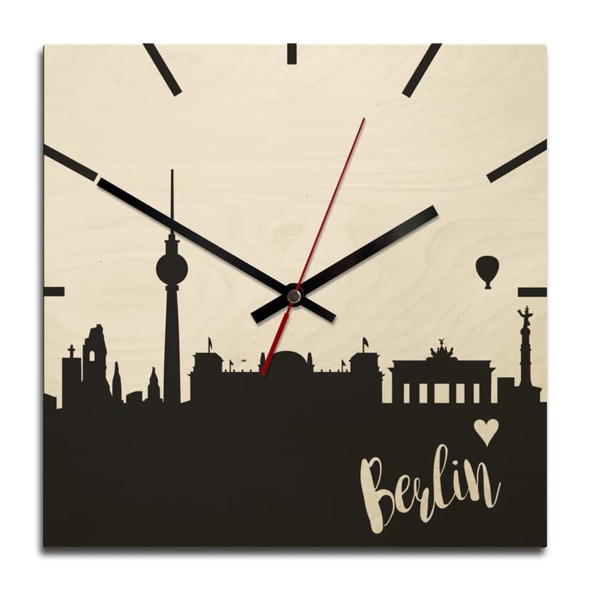 Orologio in legno - Skyline Berlino