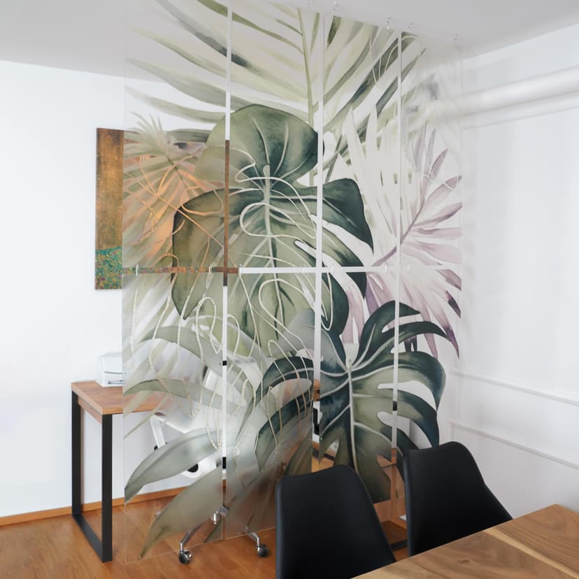 Divisorio, schermo, schermo appeso per la privacy Foglie tropicali - Boho - Haase