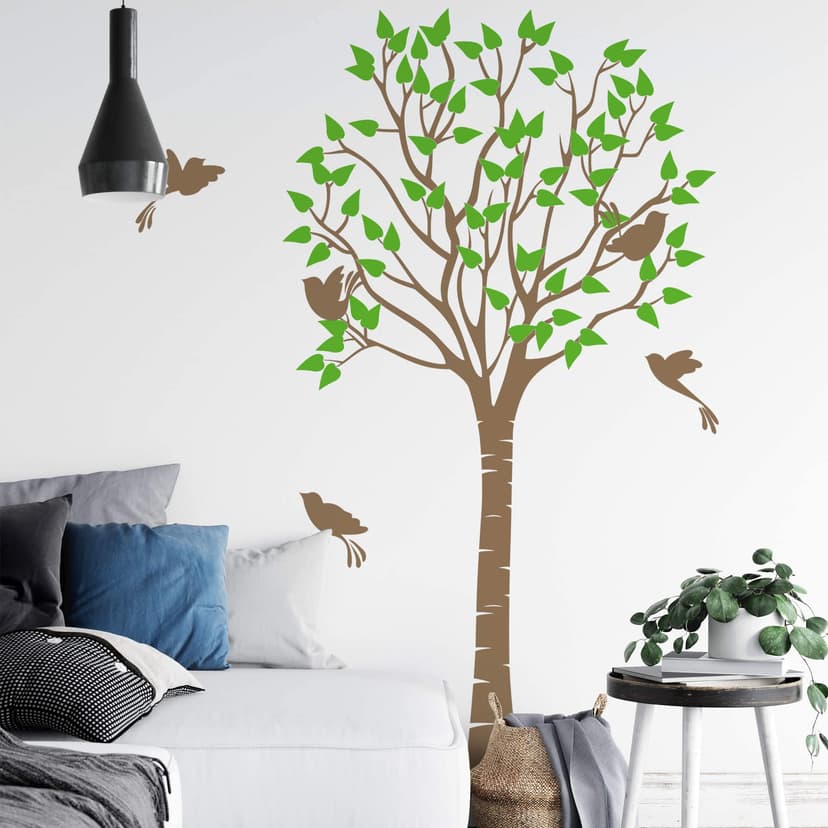 Adesivo - Albero con uccellini 2 colori