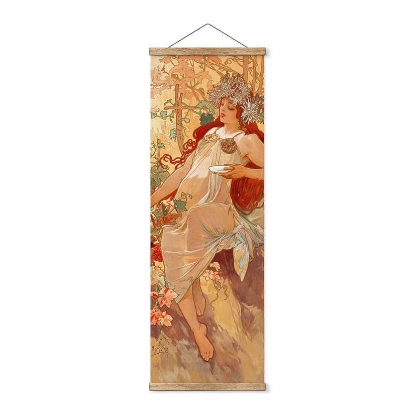 Poster tessile Mucha - Stagioni: L'autunno