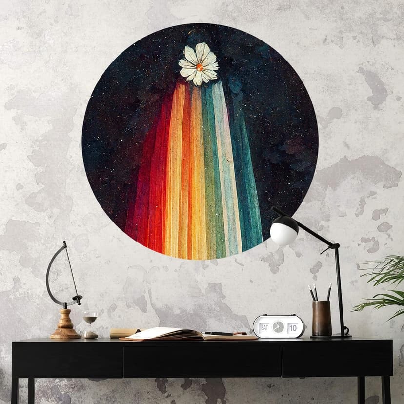 Adesivo murale Heine - Saluti fioriti dallo spazio - Astro Cruise - Rotondo