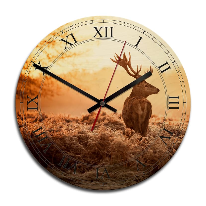 Orologio in legno - Cervo maestoso