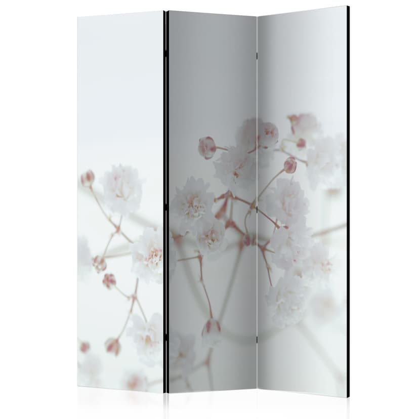 Schermo divisorio - Fiori bianchi, 3 pezzi