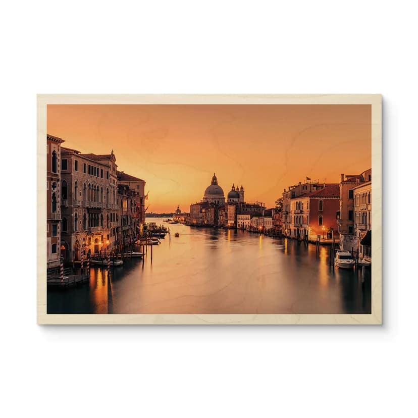 Stampa su legno Tramonto a Venezia - Zhang