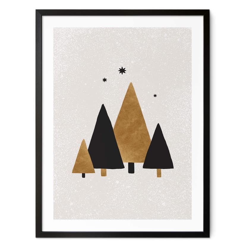 Poster Alberi di Natale con stelle - Poster di Natale - Orara Studio