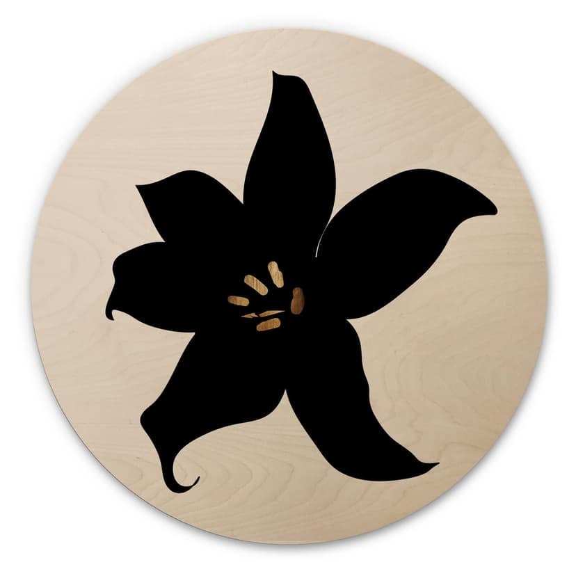 Stampa su legno Kubistika - Orchidea nera