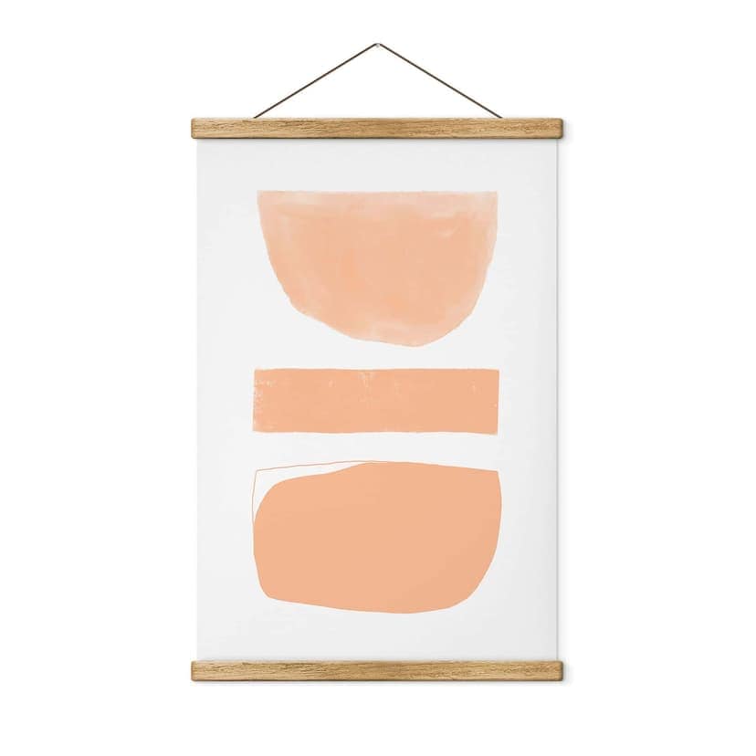 Poster tessile Forme astratte in color pesca - uplusmestudio