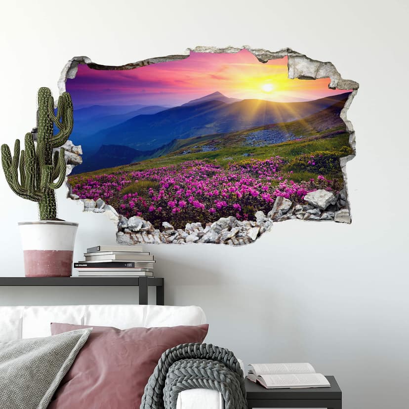adesivo murale 3D Tramonto in montagna