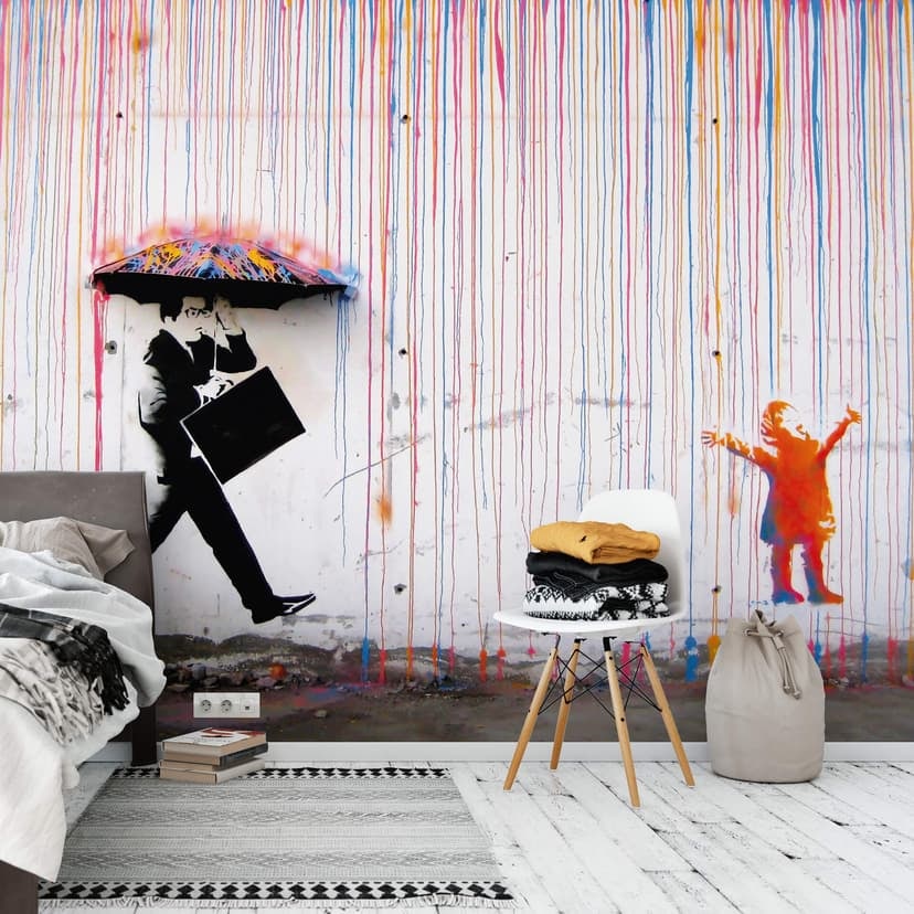 Fotomurale Banksy - Pioggia colorata