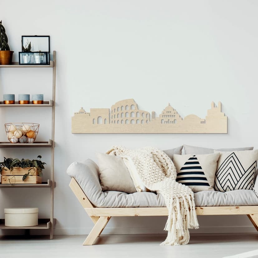 Decoro in legno – Skyline Roma - Pioppo