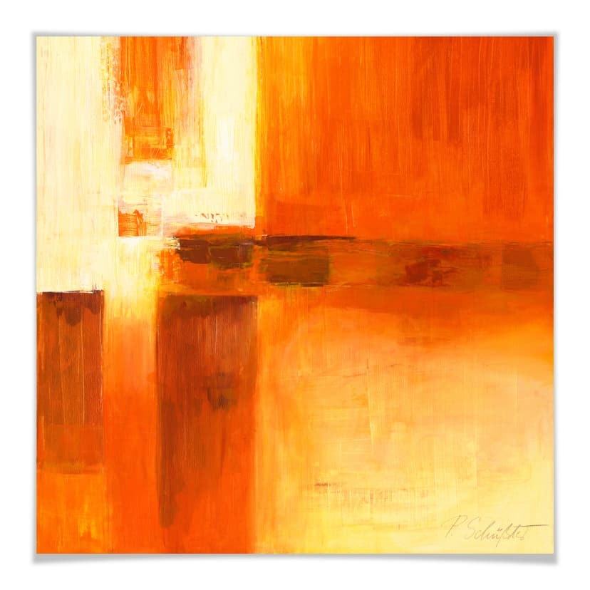 Poster Schüßler - Composizione in arancio e marrone - quadrato