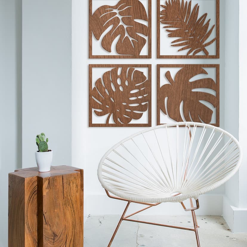 Decorazione in legno - Set di foglie