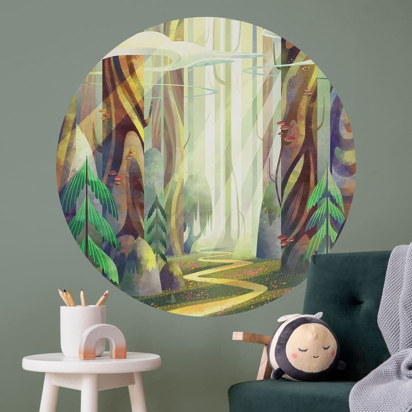 Adesivo murale La foresta incantata nella luce - DigitalArtsi - Rotondo