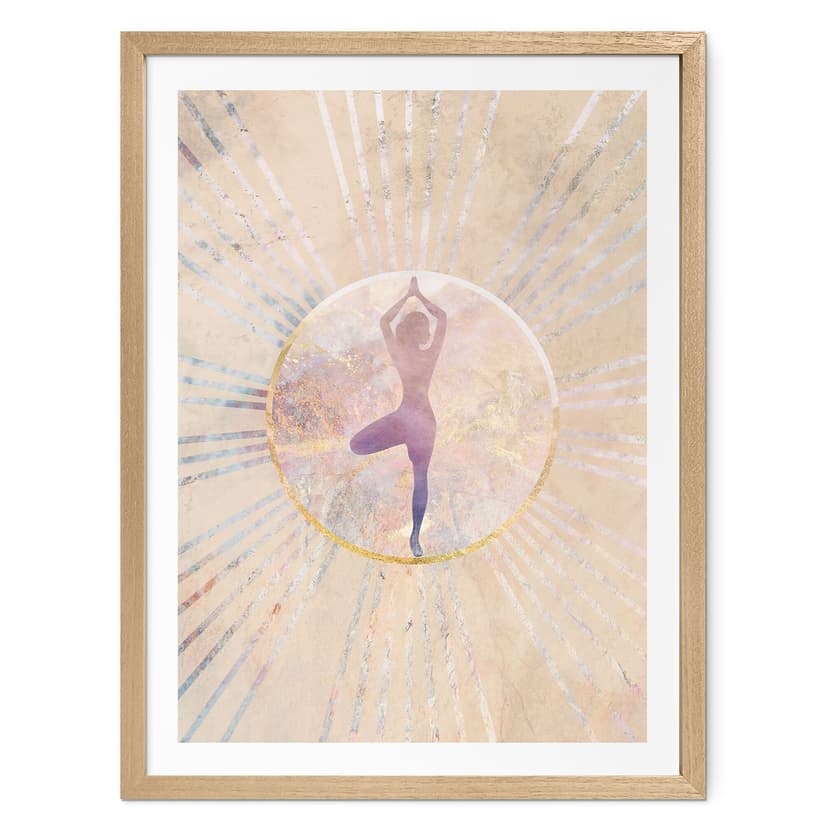 Poster Posa dell'albero nel cerchio del sole - Manovski