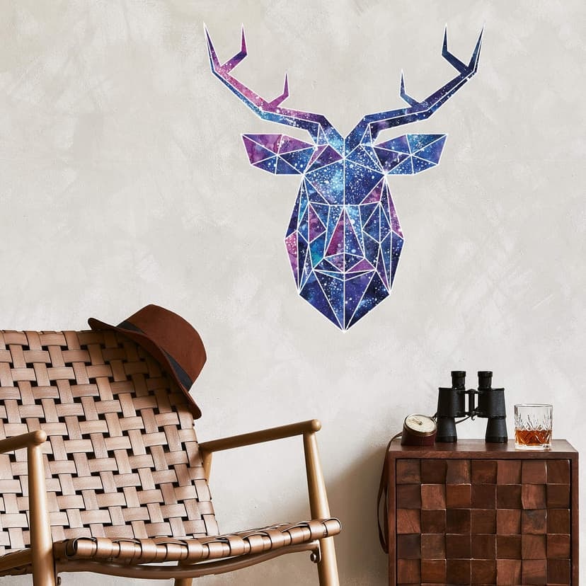 Adesivo murale Polygon - Testa di cervo