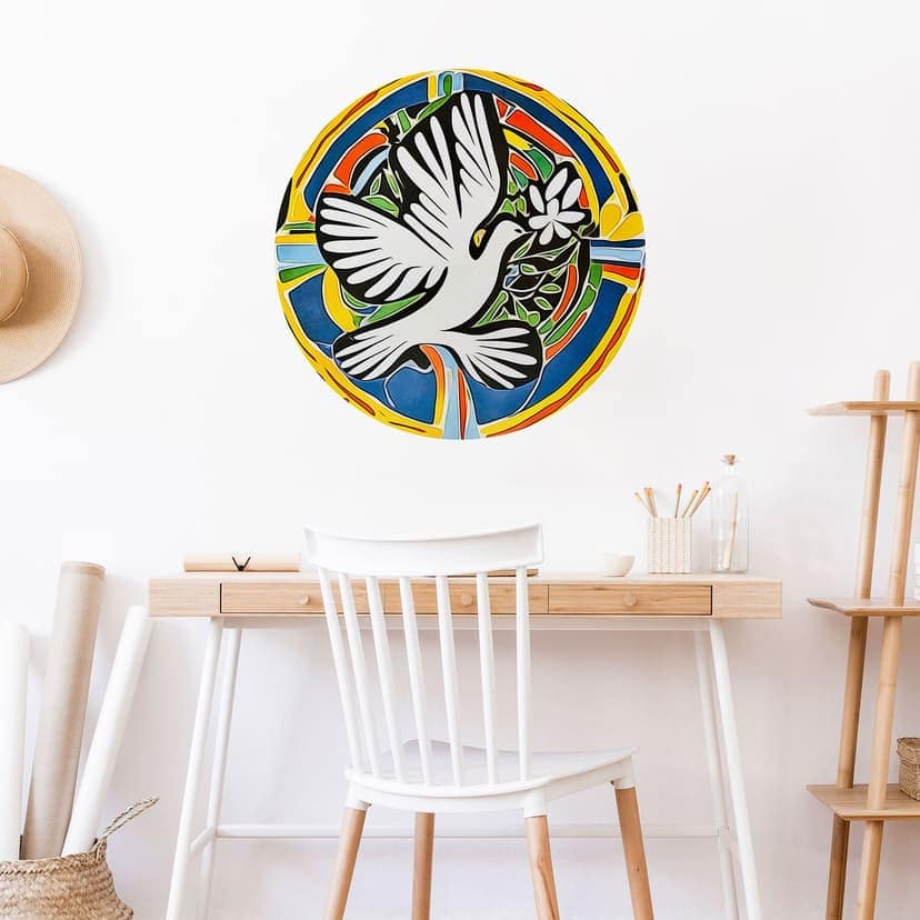 Adesivo murale Colomba colorata della pace - Ispirata a Matisse - Zamart