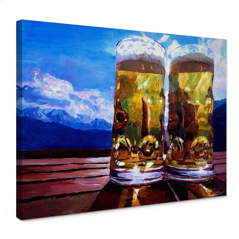 Stampa su tela - Bleichner – Due birre sulle montagne