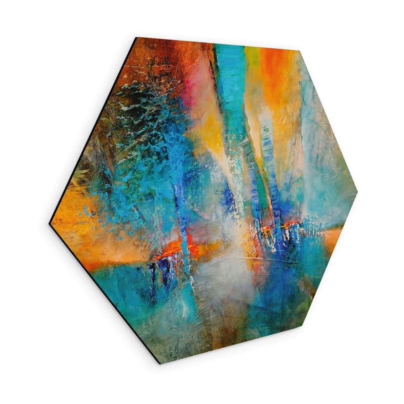 Stampe per pareti in blu e arancione - Schmucker - Alu-Dibond
