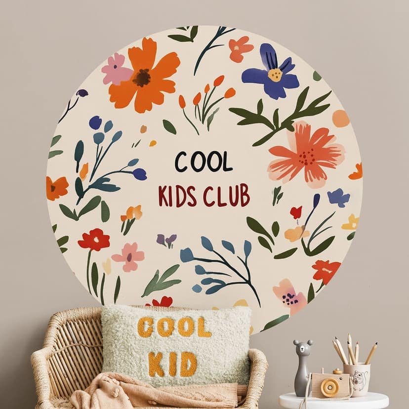 Adesivo murale Cool Kids Club Fiori colorati - Treechild - Rotondo