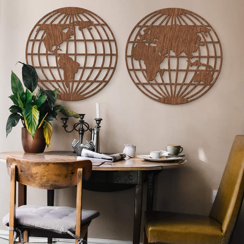 Decori in legno – Mappamondo - globo