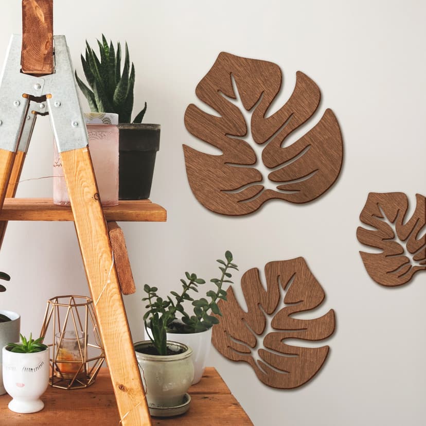 Decorazione in mogano-Foglia 01
