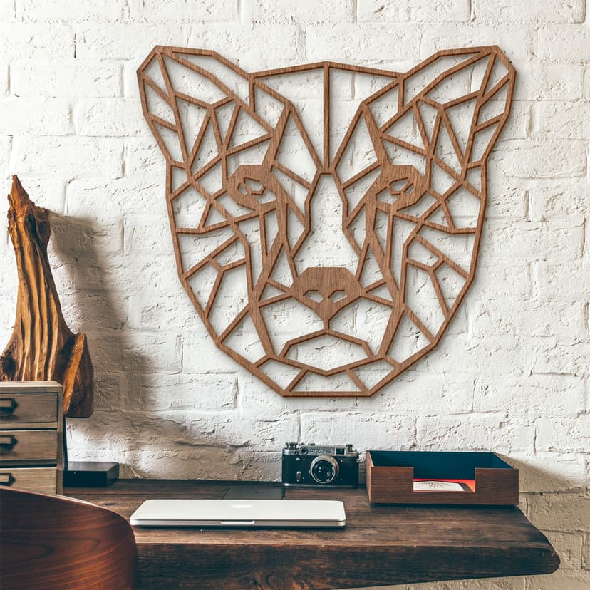Decoro in legno origami - Ghepardo