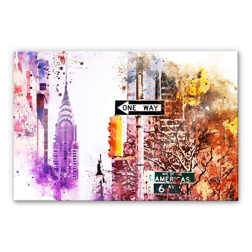 Stampa su vetro acrilico Hugonnard - Watercolour: Empire State Building