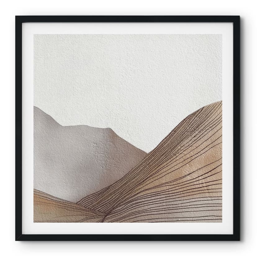 Poster Minimalista Montagna Schizzo | Line Art - Alma - Quadrato