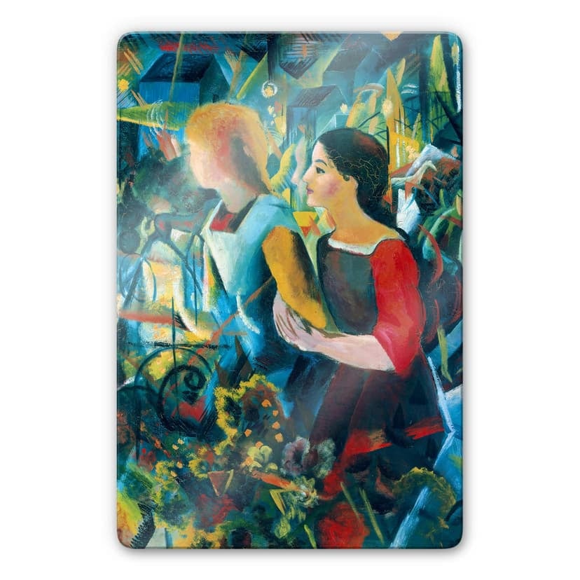 Glasbild Macke - Zwei Mädchen