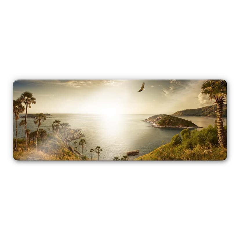 Stampa su vetro - tramonto in paradiso (panoramica)
