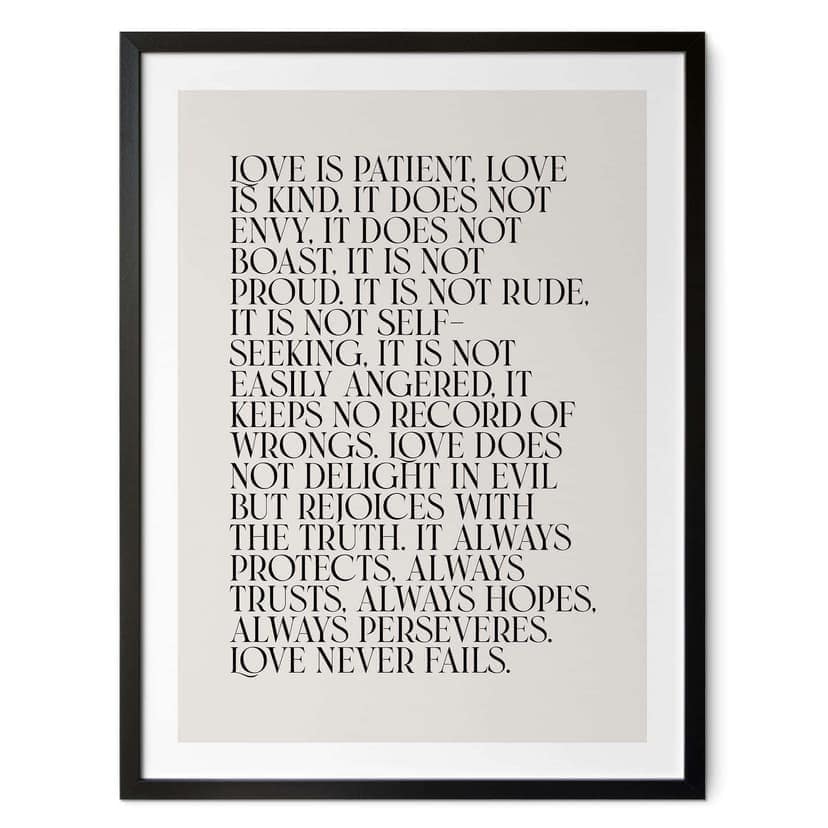 Poster con la scritta | L'amore è - L'amore è paziente - KsanaKalpa