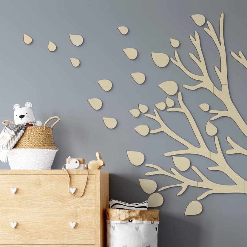 Decoro in legno - Set foglie