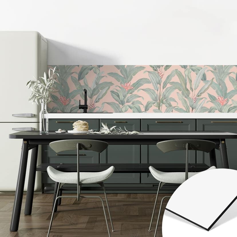 Rivestimento cucina Urban Jungle foglie tropicali rosa - Bloomery Decor