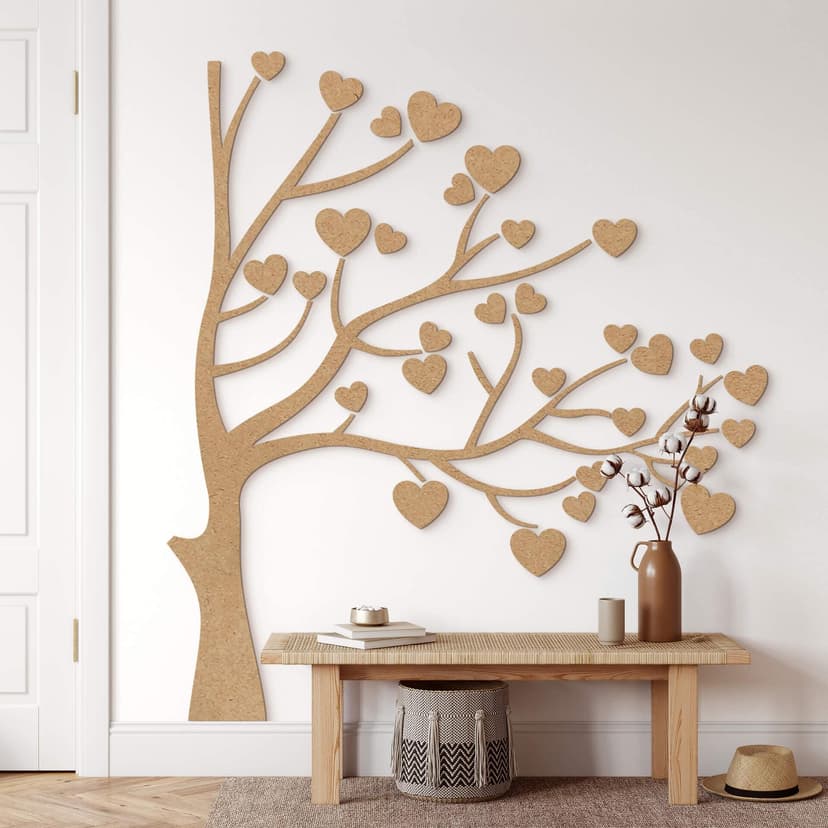 Decoro MDF Albero con cuori