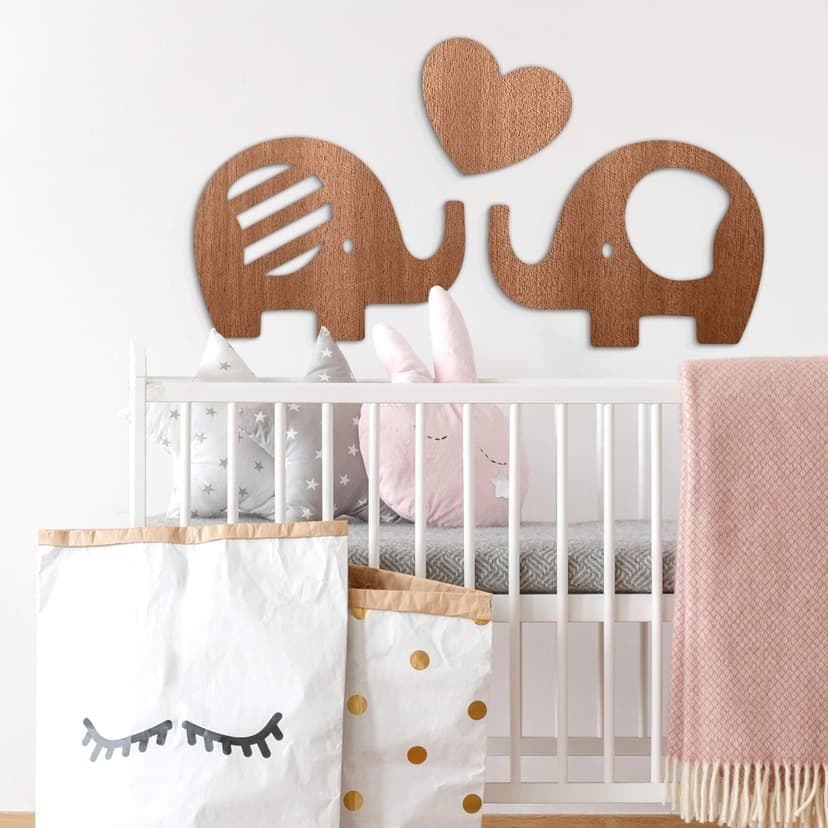 Decoro in legno - Elefanti con cuore (3 pz.)