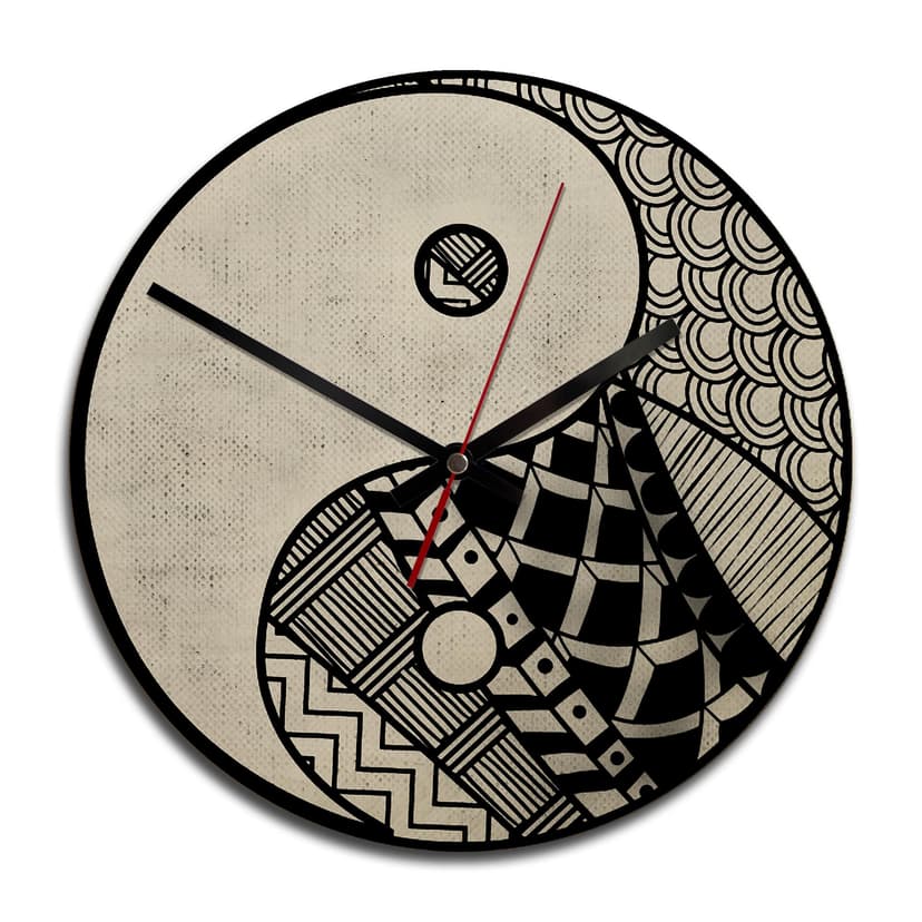 Orologio in legno - Yin und Yang