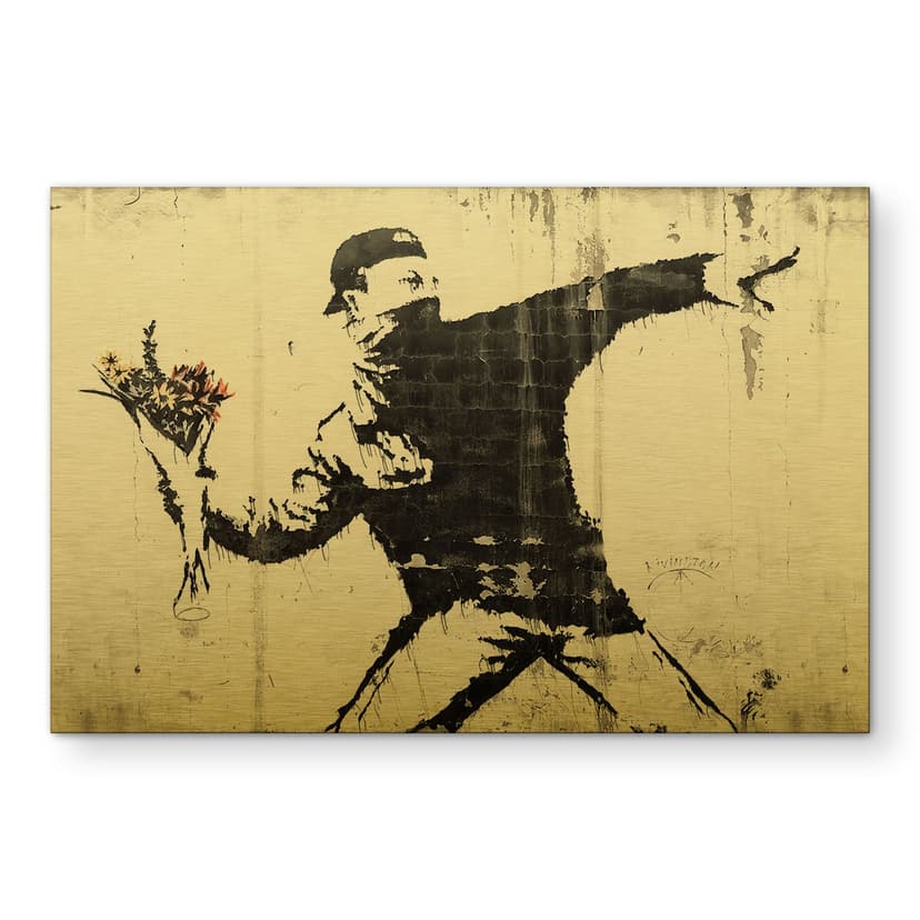 Alu-Dibond Banksy - Il lanciatore di fiori