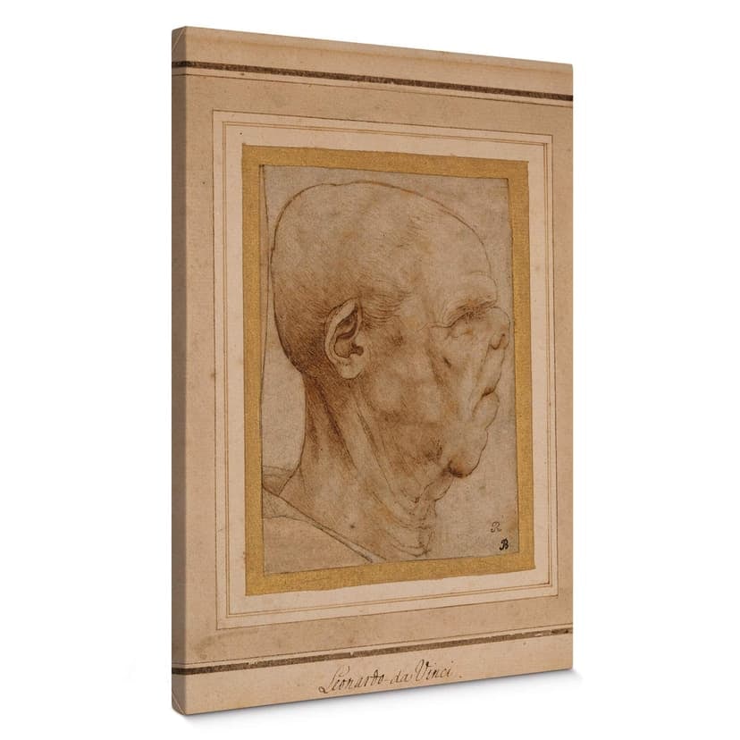 Leonardo da Vinci - Caricatura di una testa maschile di profilo