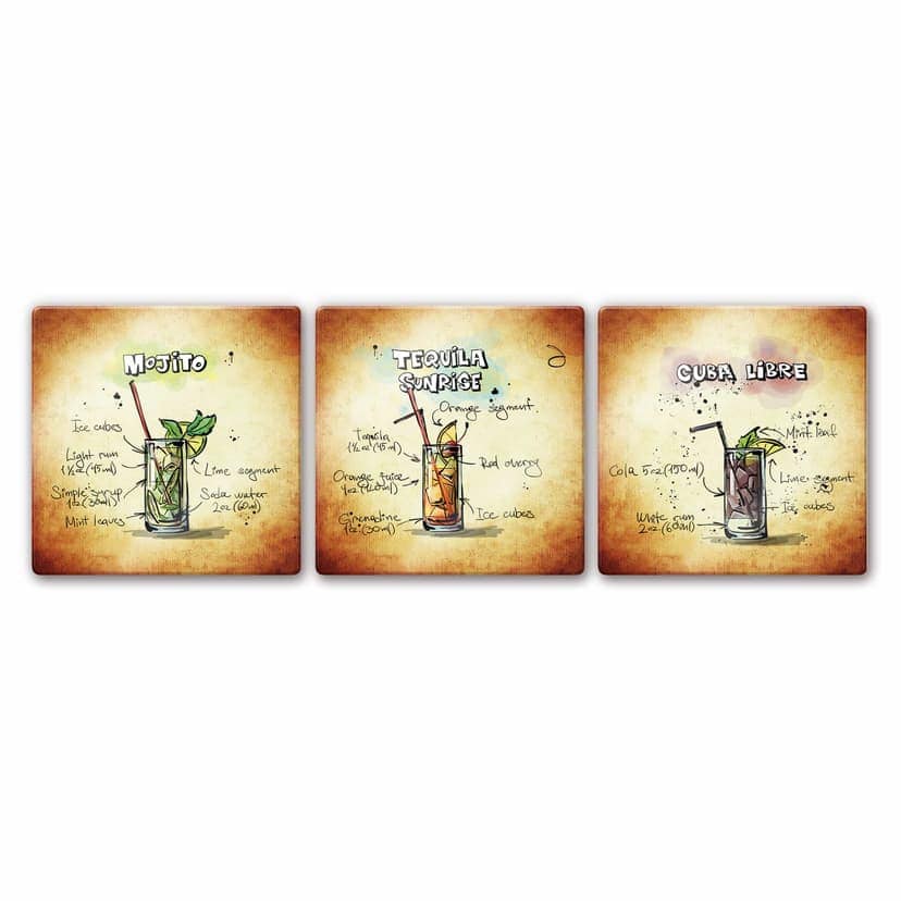 Stampa su vetro - composizione long drink 01 (in tre parti)