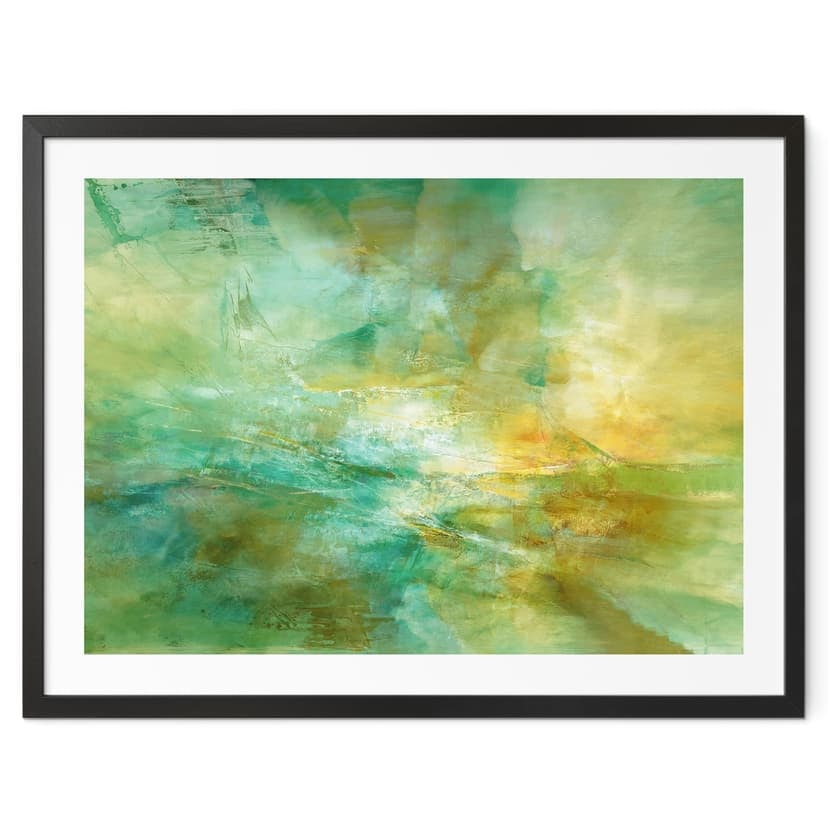 Poster con orizzonte astratto in verde lime - Schmucker