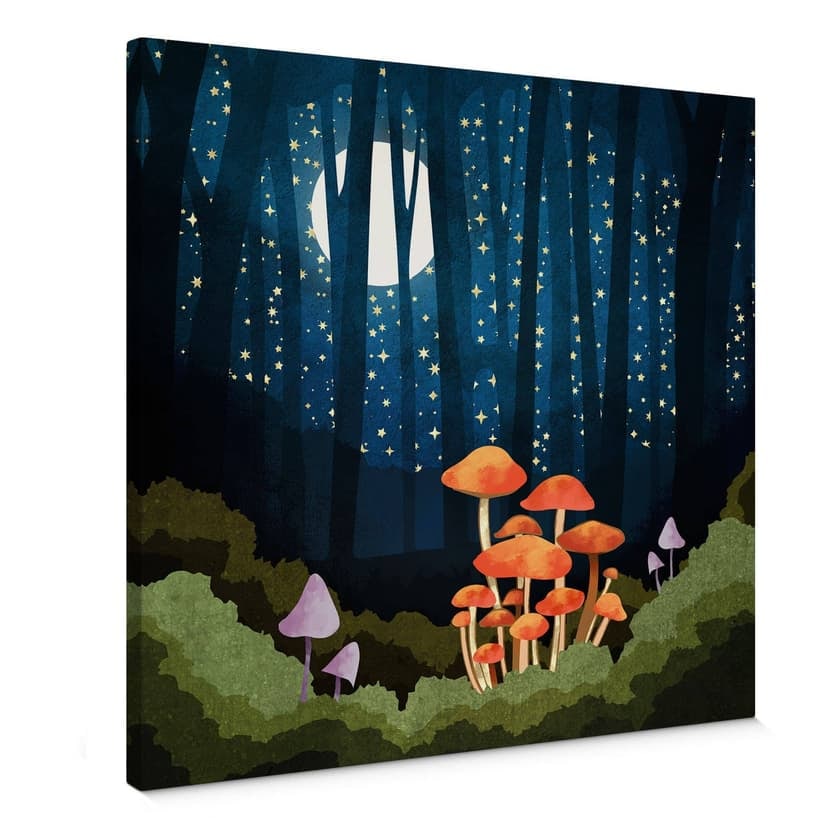 Stampa su tela Foresta e stelle di notte - SpaceFrog Designs