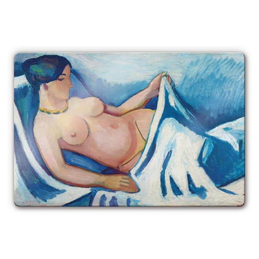 Stampa su vetro - Macke - Nudo femminile sdraiato