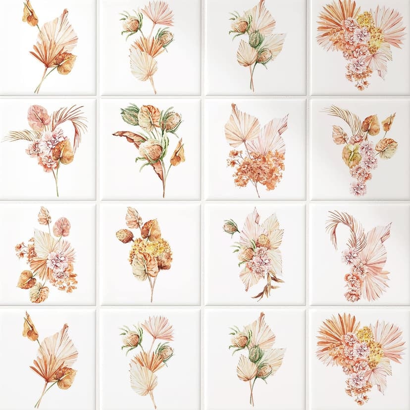Adesivi piastrelle Bouquet 02 - Set 12 pz.