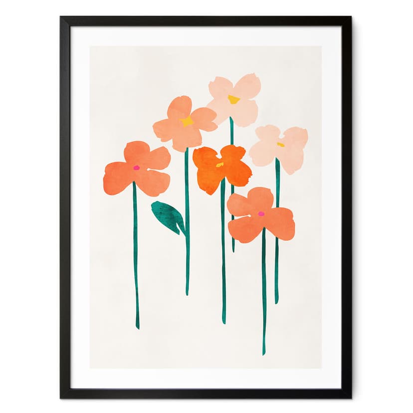 Poster Piccoli fiori color pesca - Kubistika
