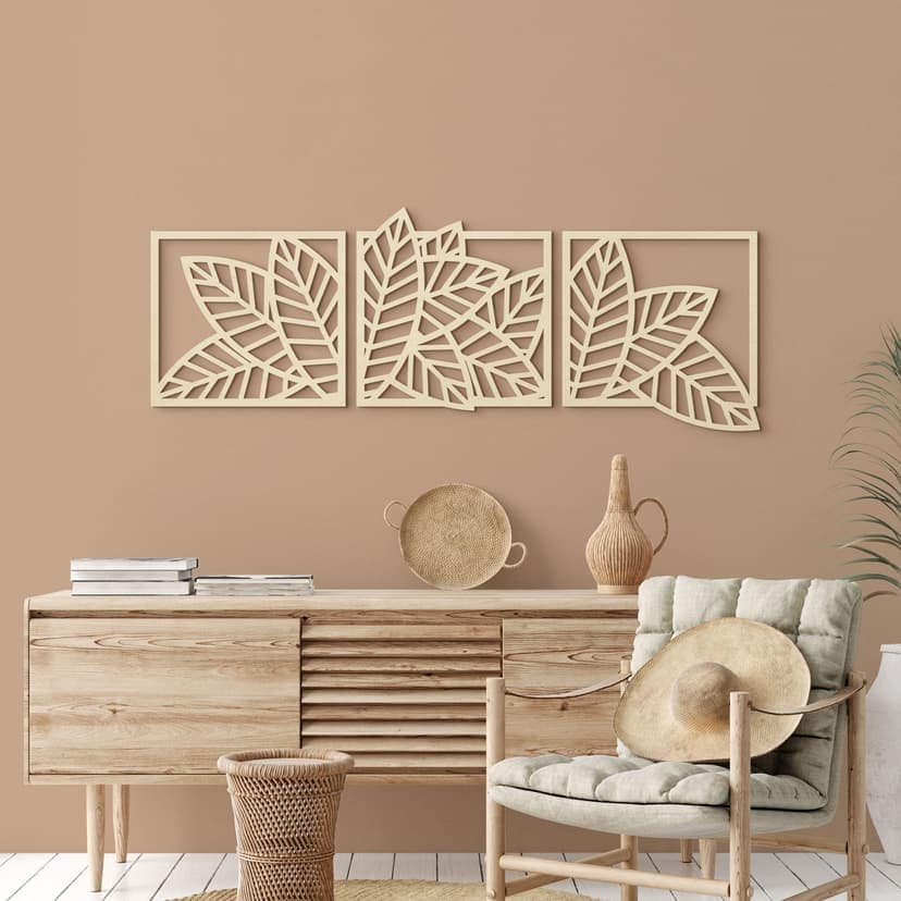Decoro in legno Set di foglie (3 pezzi)